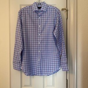 J. Crew Blue and Purple Plaid Men's XS Dress Shirt